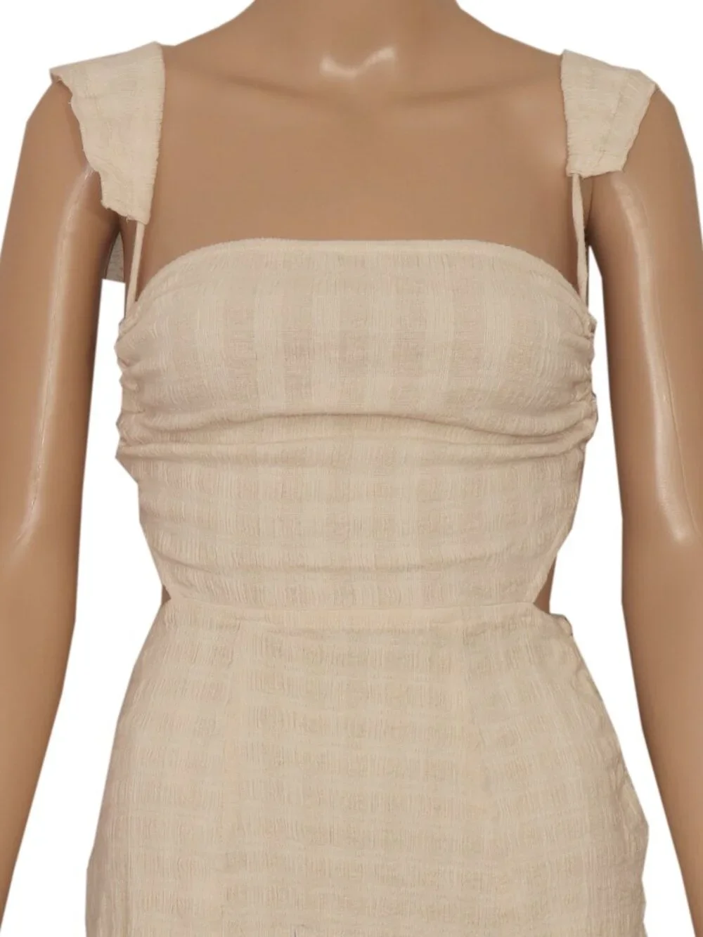 Free People Beyond Chic Mini Dress Textured Smocked Button Open Back New XS
